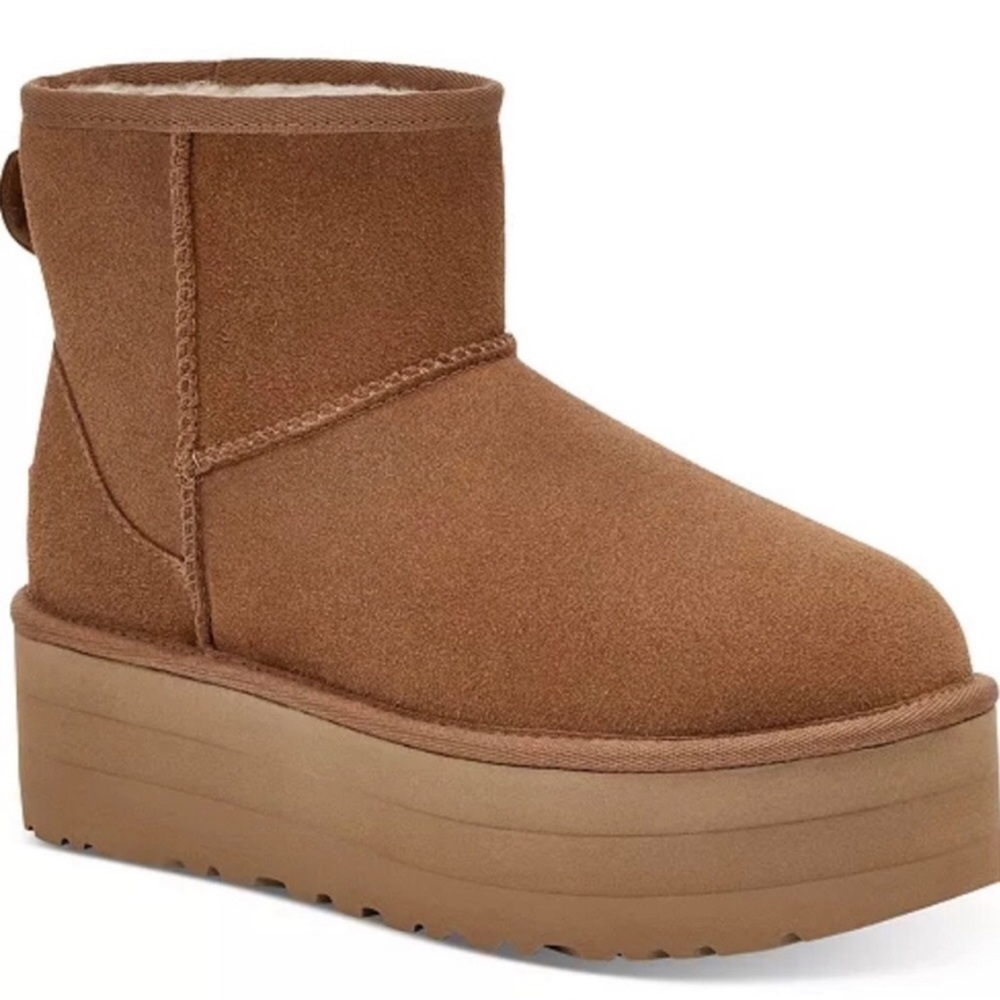 UGG Mini Classic Chestnut Platform Boots 10US